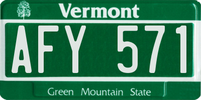 VT license plate AFY571