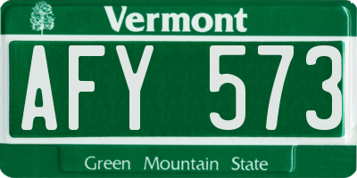 VT license plate AFY573