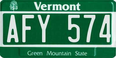 VT license plate AFY574
