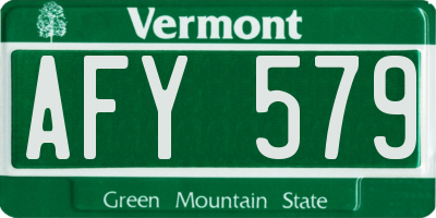 VT license plate AFY579