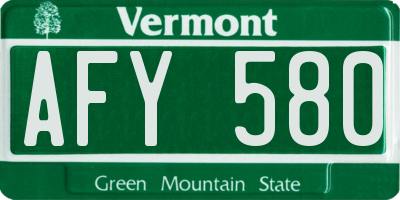 VT license plate AFY580