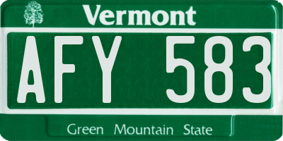 VT license plate AFY583