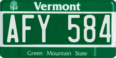 VT license plate AFY584