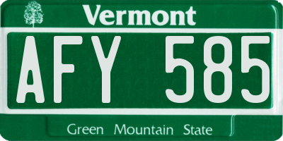 VT license plate AFY585