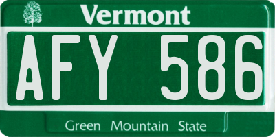 VT license plate AFY586