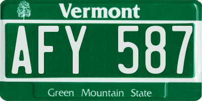 VT license plate AFY587
