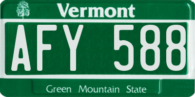 VT license plate AFY588