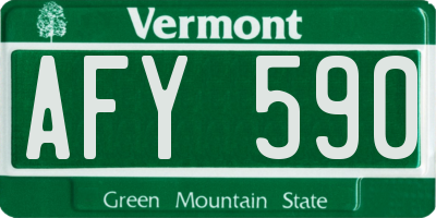 VT license plate AFY590