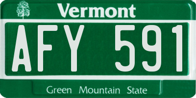 VT license plate AFY591