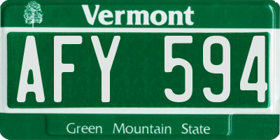 VT license plate AFY594