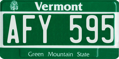 VT license plate AFY595