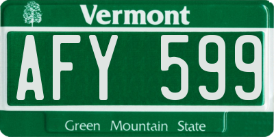 VT license plate AFY599