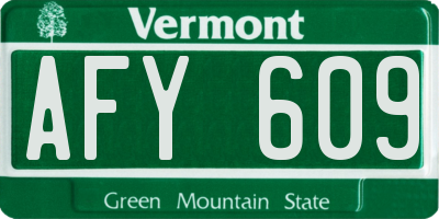 VT license plate AFY609