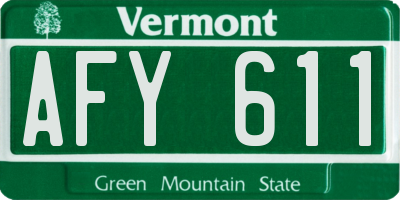 VT license plate AFY611