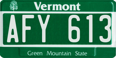 VT license plate AFY613