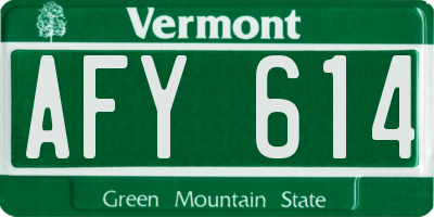 VT license plate AFY614