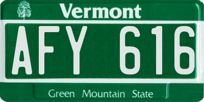 VT license plate AFY616