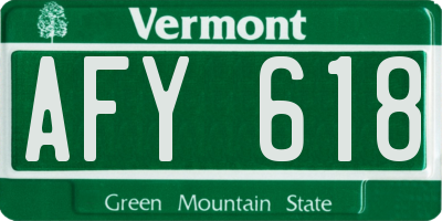 VT license plate AFY618