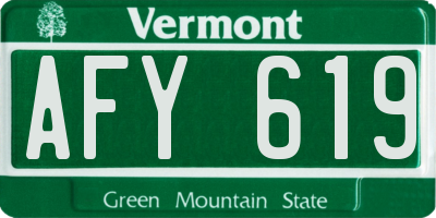 VT license plate AFY619