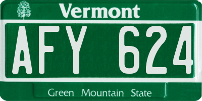 VT license plate AFY624