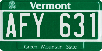 VT license plate AFY631