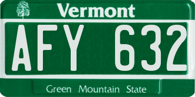 VT license plate AFY632
