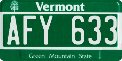 VT license plate AFY633