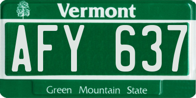 VT license plate AFY637