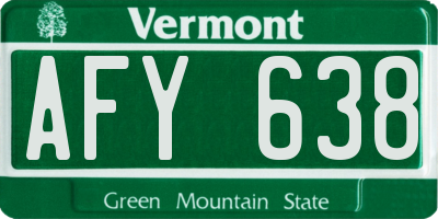 VT license plate AFY638