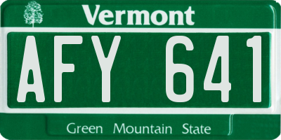 VT license plate AFY641