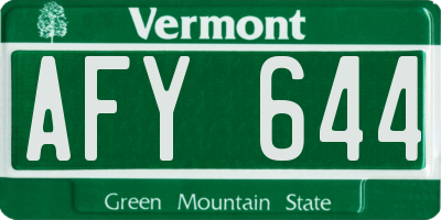 VT license plate AFY644