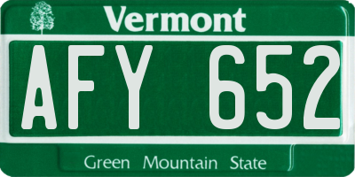 VT license plate AFY652