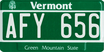 VT license plate AFY656