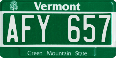 VT license plate AFY657