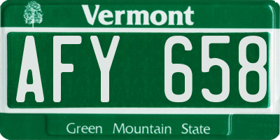 VT license plate AFY658