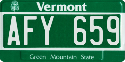 VT license plate AFY659