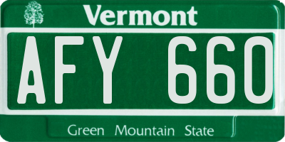 VT license plate AFY660