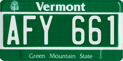 VT license plate AFY661