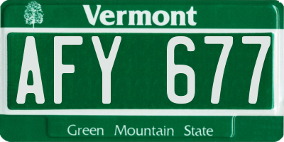 VT license plate AFY677