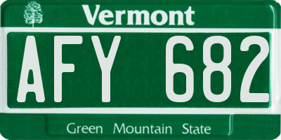 VT license plate AFY682