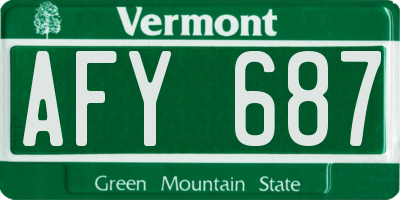 VT license plate AFY687