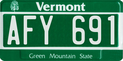 VT license plate AFY691