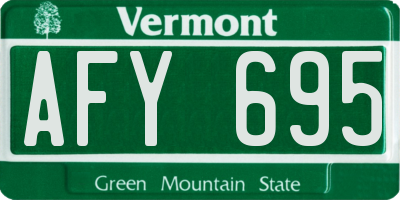 VT license plate AFY695