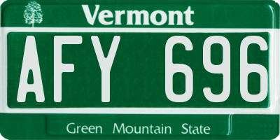 VT license plate AFY696