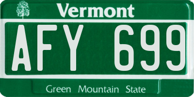 VT license plate AFY699