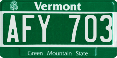 VT license plate AFY703