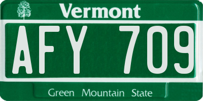 VT license plate AFY709