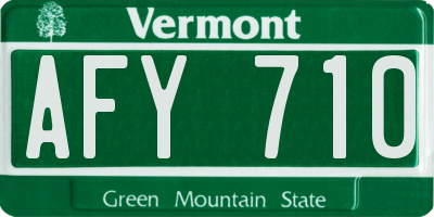 VT license plate AFY710