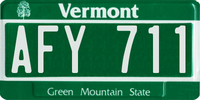 VT license plate AFY711