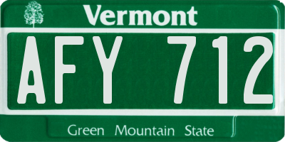 VT license plate AFY712
